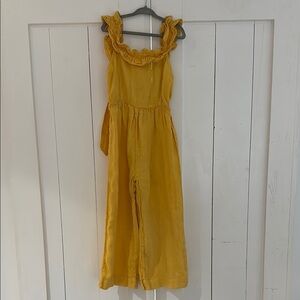 Zara Yellow Ruffled Kids Jumpsuit